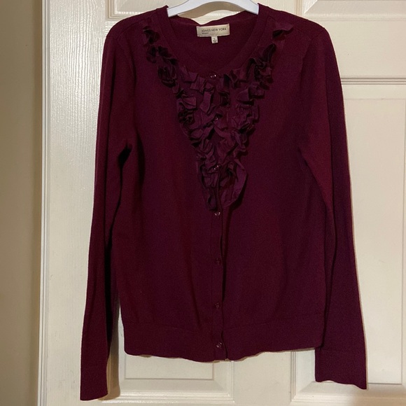 Jones New York Frilly Cardigan Size Large - Picture 1 of 5